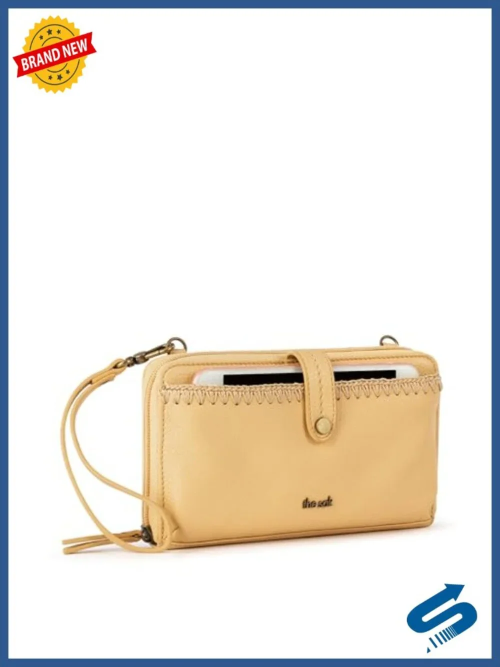 Leather Smartphone Crossbody Purse Convertible Wristlet Wallet 8 Credit Card